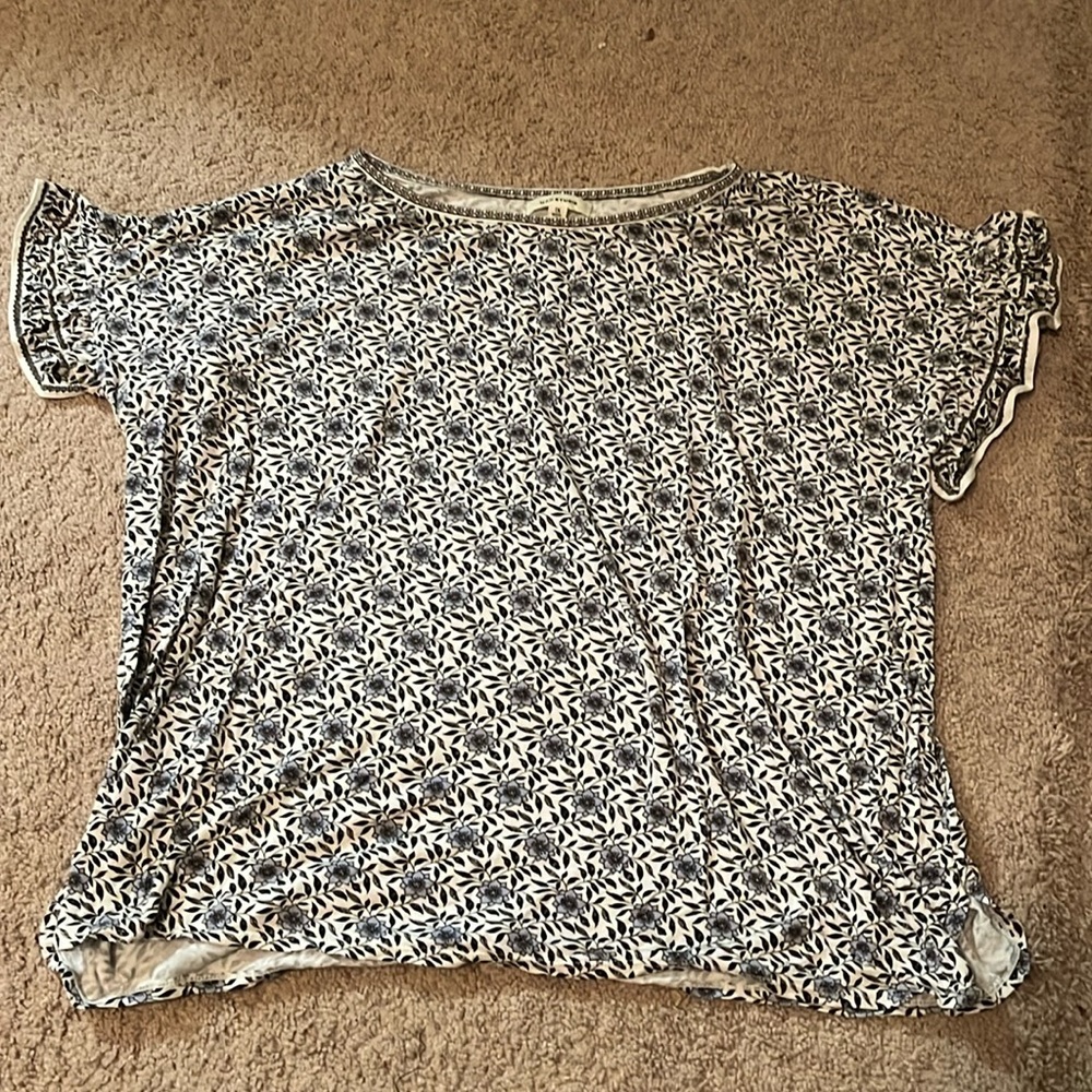 Max Studio Floral Tee- 1X